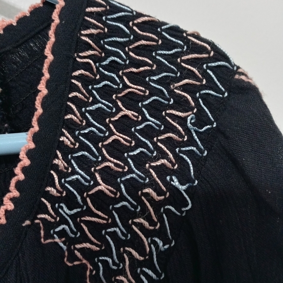 Free People Wind Willow Long Sleeve Sheer Embroidered FloralMini Dress - Picture 13 of 16